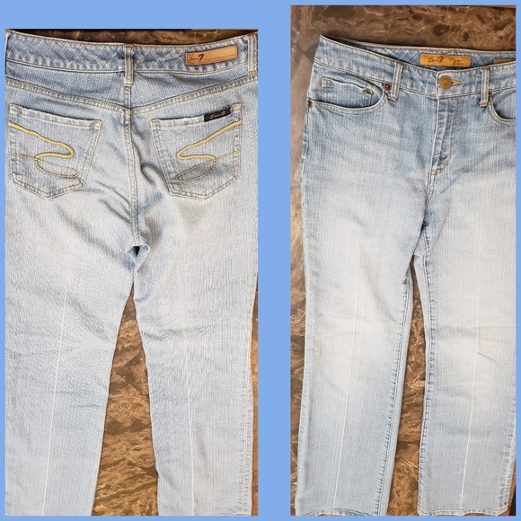 Seven7 Denim - Seven7 Acid Wash Flare Jeans Size 6